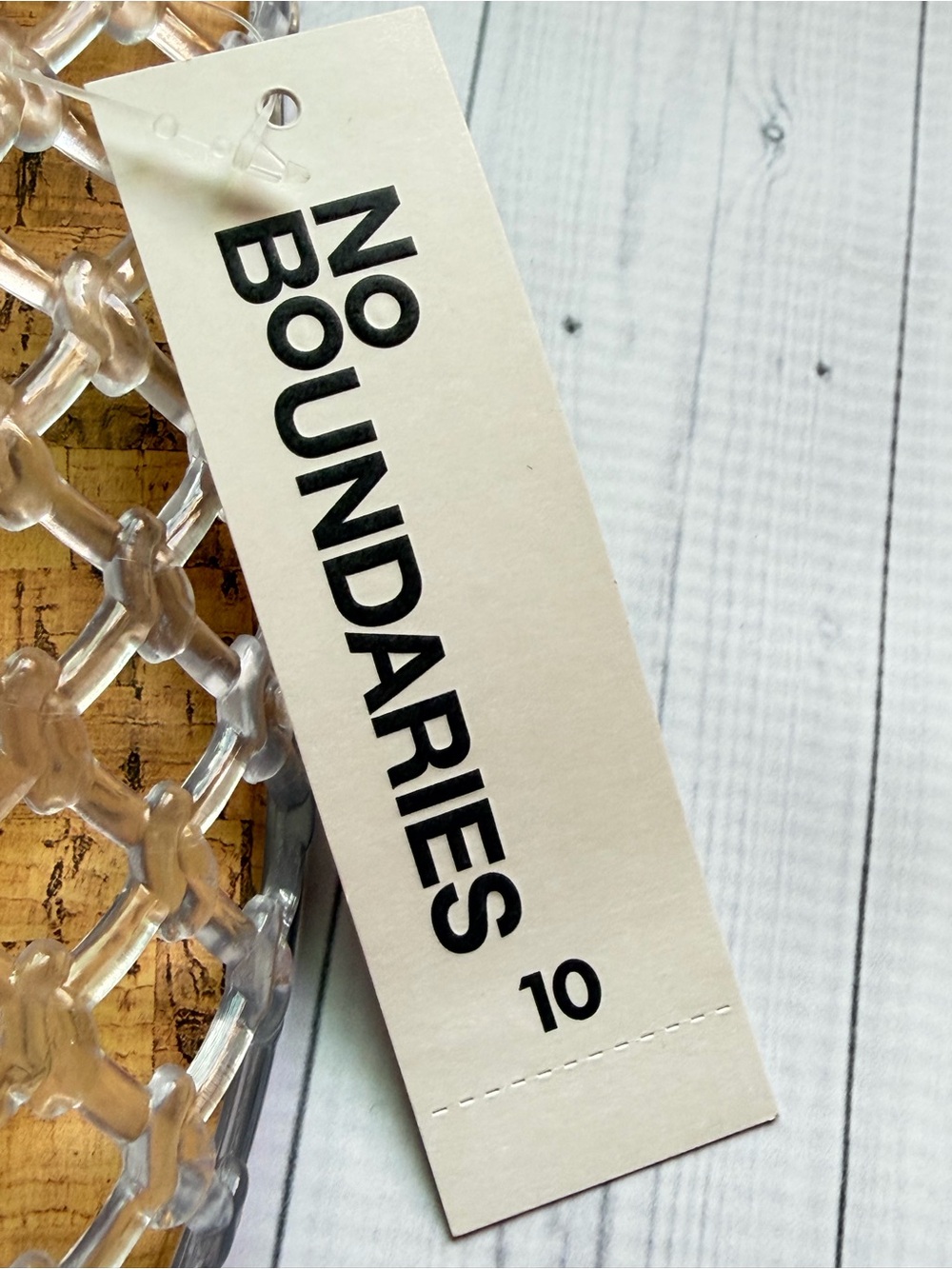 No Boundaries Clear Jelly Lattice Ballet Flats Women's 10 - Picture 2 of 10